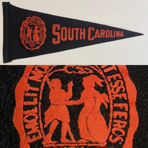 1950s South Carolina Fighting Gamecock University Mini Pennant 3.5x8.5 Inch Cover