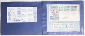 Dennis Conner 1987 America's Cup Official First Day Cover & Solomon Stamp Sheet - Picture 1 of 13