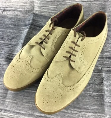 Fred Perry x Drakes London Shoes Men's 13 Tan Suede Leather Wingtip Oxford - Image 1 of 4
