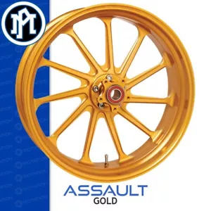 Performance Machine Assault Gold Front Motorcycle Wheel Harley Touring PM - Picture 1 of 1