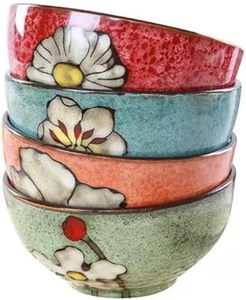 Ciotole in Ceramica 28Oz Set di 4 per Insalata, Pasta, Zuppa di Ramen Microonde e Forno Sicuro - Foto 1 di 7