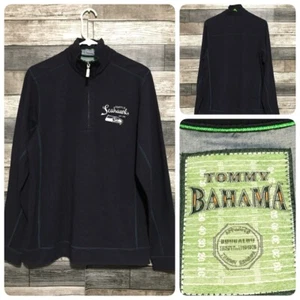 Tommy Bahama Seattle Seahawks NFL 1/4 Cremallera Sudadera Hombres S Azul Marino Pullover N3 - Imagen 1 de 10