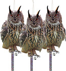 Owl To Keep Birds Away, 3Pcs Bird Scare Reflective Hanging Decoration For Garden