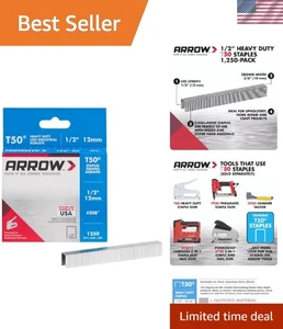 Arrow T50 Schwerlast Heftklammern - 1250 Stück, 1/2 Zoll Länge für wesentliche Reparaturen - Bild 1 von 11