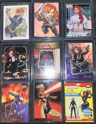 Black Widow Marvel Cards Chibi Sketch 1/1 Trading Cards Women Of Marvel Rare - Image 1 of 4