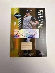 2003 LEAF LIMITED ROOKIE BAT PATCH AUTO Gold SPOTLIGHT #176 BRANDON WEBB #/25 - Picture 1 of 2