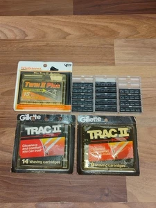 52 NOS Vintage Gillette Trac II Twin Razor Blade Packs - FREE SHIPPING - Picture 1 of 7