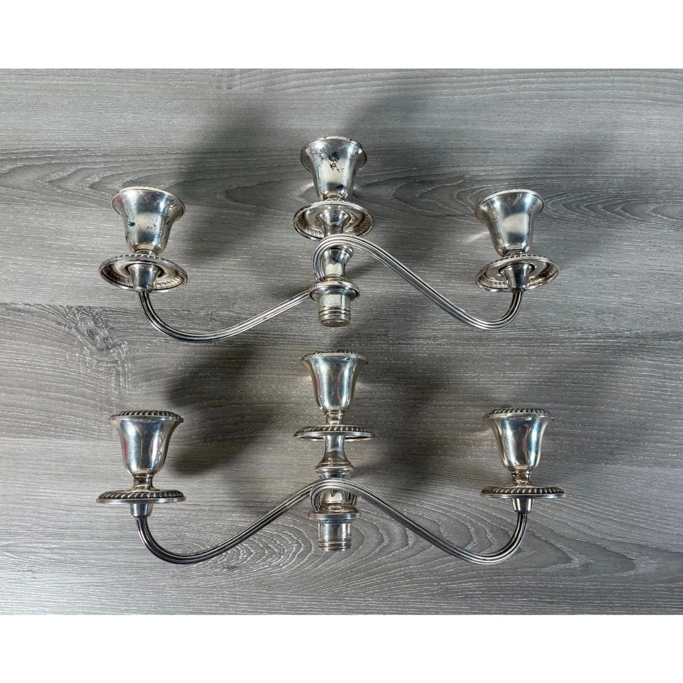 Candelabros convertibles Gorham Sterling CD-3 brazos de plata esterlina Foto 1 de 4