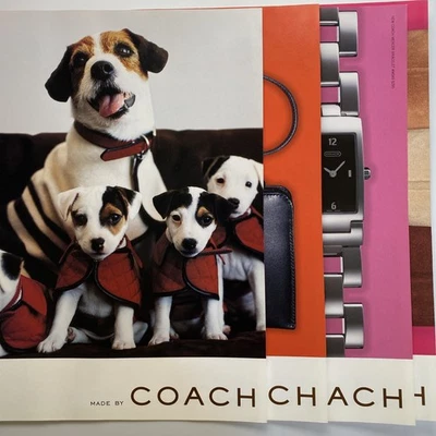 1999 Coach Designer Dog Clothing 8 pg PRINT AD Legacy Collar Jacket Puppies Misc - Image 1 of 4