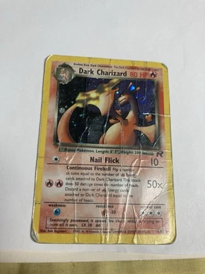 Pokemon Dark Charizard 4/82 Team Rocket Holo Very Damaged Condition - Image 1 of 4