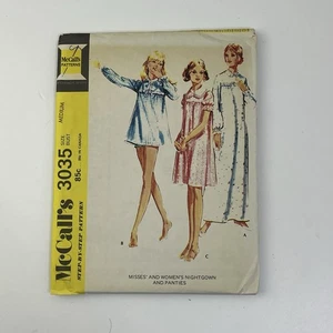 Nightgown Panties Babydolls Size M 12-14 Vintage 70s Uncut Pattern 3035 Eyelet - Picture 1 of 2