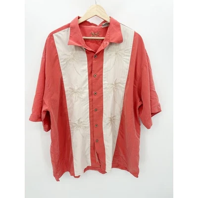 Camisa De Arcilla Bambú Para Hombres Modal Rosa Botón Frontal Talla XXL Resort Tropical Playa  Foto 1 de 4