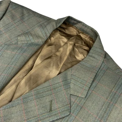Blazer Belvest de Colección Para Hombre 100% Lana 2 Botones Verde a Cuadros • Italia • 42R Foto 1 de 4