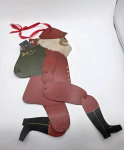Vintage 1985 Edna Young Articulated Santa Shadowdancer Folk Art Christmas 19" - Picture 1 of 3