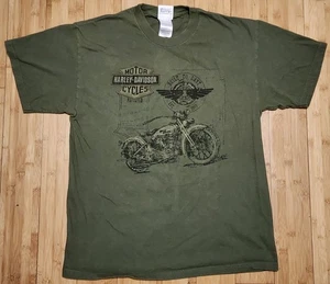 Camiseta Harley Davidson Calavera Verde Ejército Para Hombre Grande Tampa Florida Hecha en EE. UU. Hanes - Imagen 1 de 9