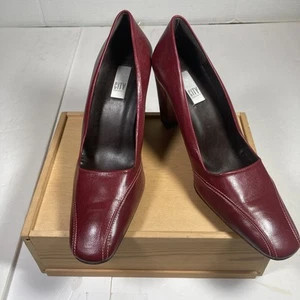 VTG DKNY City Women’s Sz 9M Pump Shoes Color Burgundy - Picture 1 of 9