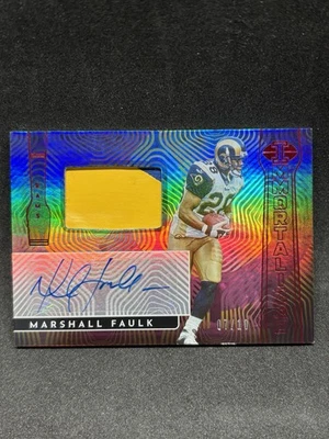 2022-23 Panini Illusions Marshall Faulk Immortalized Patch Auto Ruby 07/10 - Image 1 of 2