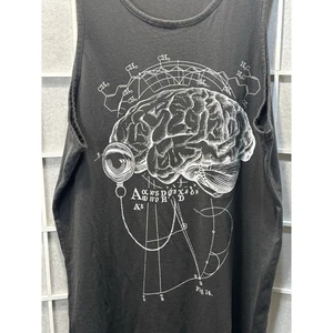 Vintage Neuro Anatomy Gray Tank Top Size Medium Men/Womens Dark Academia Gothic - Picture 1 of 5