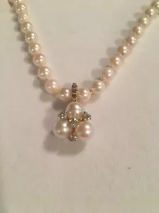 14k Gelbgold Perlenverstärker Anhänger mit echten Diamanten - Bild 1 von 8