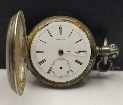 Reloj Bolsillo FAPW536 Longines Plateado, Tamaño 38mm, Necesita Mucho Trabajo. Foto 1 de 4