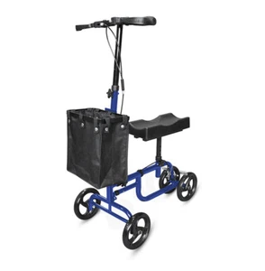 Foldable Knee Walker Scooters Alternative Crutches Wheelchair with Basket Blue - Picture 1 of 11