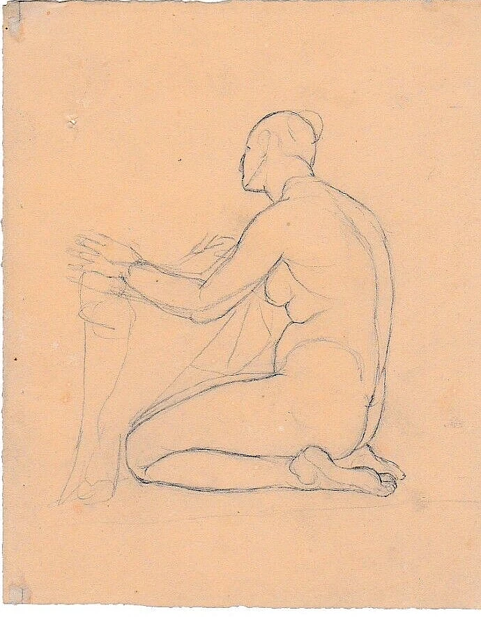 DESSIN ANCIEN MICHEL DUMAS FOND D'ATELIER ELEVE D'INGRES - Photo 1/1