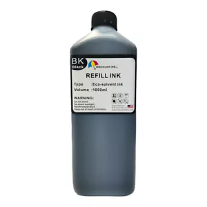 1 liter black eco solvent ink for mutoh roland mimaki Epson hp refill - Picture 1 of 1