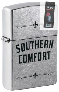 Zippo 49824 Southern Comfort Logo Street Chrome Lighter + FLINT PACK - Picture 1 of 1