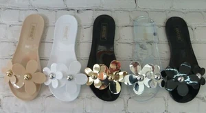 Jelly Sandale ""MIRAMAR"" Damen Slide Flip Flop Slipper mit großen Blumen - Ann More - Bild 1 von 9