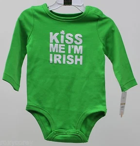 St. Patrick's Day "Kiss Me I'm Irish" Long Sleeve Bodysuit Size 12 mos 20-24 lbs - Picture 1 of 1