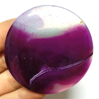 Collar de cuentas colgantes de forma redonda de ágata línea púrpura natural hágalo usted mismo para hacer joyas Foto 1 de 2