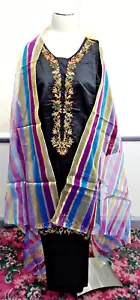 Pakistani Dress Salwar Kameez Ready to Wear Suits Cotton Silk Size Medium - Picture 1 of 6