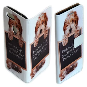 For Apple iPhone Series Flip Wallet Phone Cover - Custom Personalised Print - Picture 1 of 3