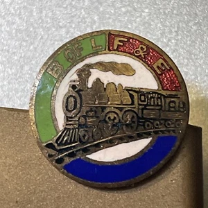 Pin esmaltado B Of LF&E Locomotora Unión de Bomberos e Ingenieros principios de 1900’s T28 - Imagen 1 de 2