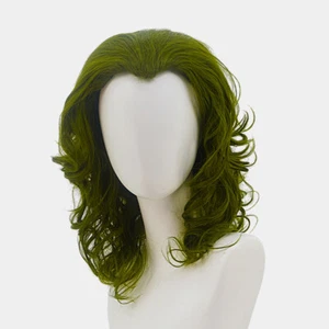 Movie Joker Masquerade Carnival Wig Cosplay Party Prop Curly Green Hair 13.8" - Picture 1 of 5