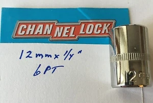 CHANNELLOCK  12 mm  x 1/4" DR  METRIC  SOCKET  6 Point Free USA  Shipping - Picture 1 of 4