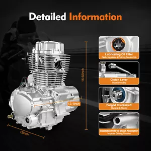 250CC 4 Stroke Vertical Engine 5 Speeds Transmission Motor Kit For Dirt Bike ATV - Picture 1 of 12