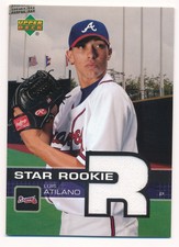 LUIS ATILANO 2003 UD PROSPECT PREMIERES RC ROOKIE BRAVES RELIC JERSEY SP F5