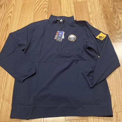adidas Mens NHL Buffalo Sabres Game Mode 1/4 Zip Pullover Navy EB6620 Sz S Cover
