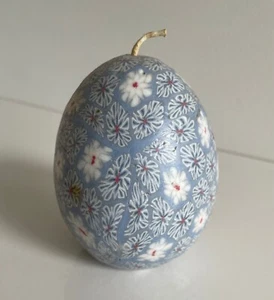 Vtg Blue Millefiori Egg STONE CANDLES, Oakland, CA Unburned Artisan Hippie Boho - Picture 1 of 5