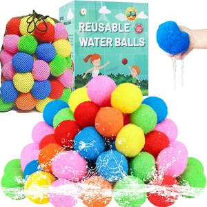 "60-Piece Reusable Water Balloons - Fun Summer Toy for Pool & Backyard" - Picture 1 of 12