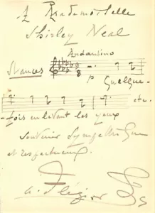 ANGE FLEGIER Compositore citazione musicale autografata - Foto 1 di 1