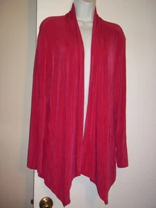 Chico's Travelers 3XL rosa Slinky Langarm offene asymmetrische Jacke gebraucht, in einwandfreiem Zustand - Bild 1 von 6