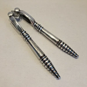 Antique Nut Crackers Reversible Silver Plate over Steel by W. Hutton Spiral Ends - Picture 1 of 6