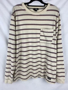 Volcom T Shirt Mens Large Multicoloured Striped Casual Logo Long Sleeve Outdoors - Picture 1 of 10