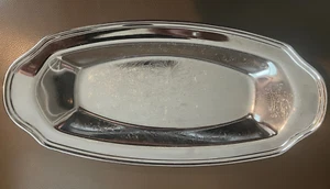 Vintage Irvinware verchromt geätzt/filigran Design Platte Brot Tablett 13" x 6,5" - Bild 1 von 2