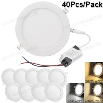 CUTEVER 40X LED Recessed Ceiling Panel Down Lights Lamp Fixture 9W 12W 15W 18W 24W⭐⭐⭐⭐⭐