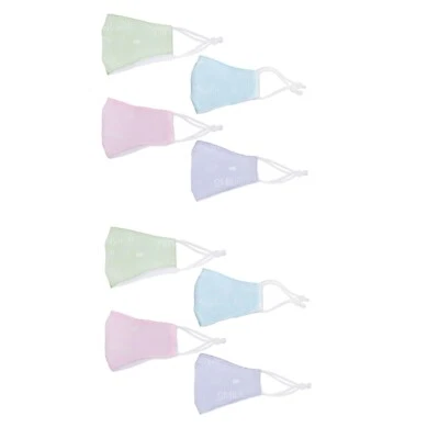 Linda máscara facial de algodón reutilizable lavable transpirable protectora para niños pequeños 8 piezas Foto 1 de 2