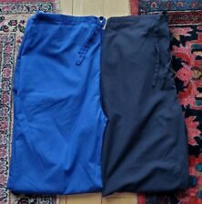 (2) Natural Uniforms Natural Comfort Men's Black & Royal Blue Large Scrub Bottom