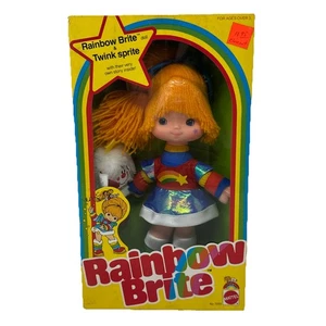 VINTAGE Rainbow Brite & Twink w/Slippers & Nightie - Mattel No. 7233 Nice Box - Picture 1 of 7